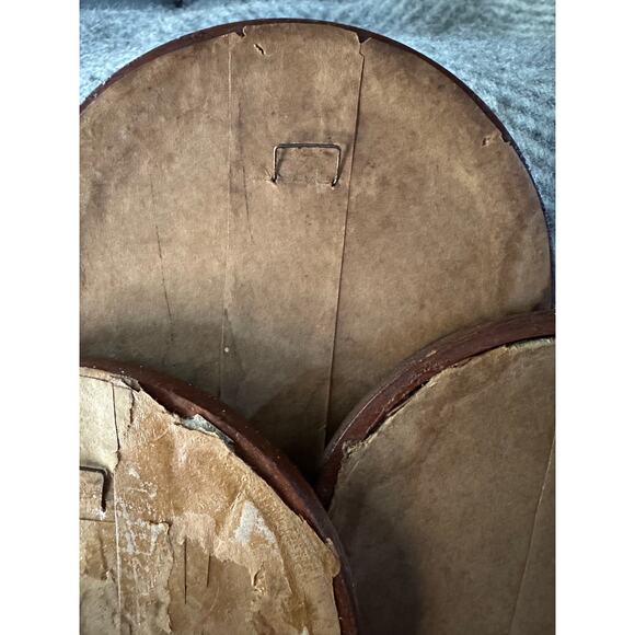 Vintage Bubble Glass Pictures English Cottage landscape set of 3 wood, wall art - Picture 11 of 13